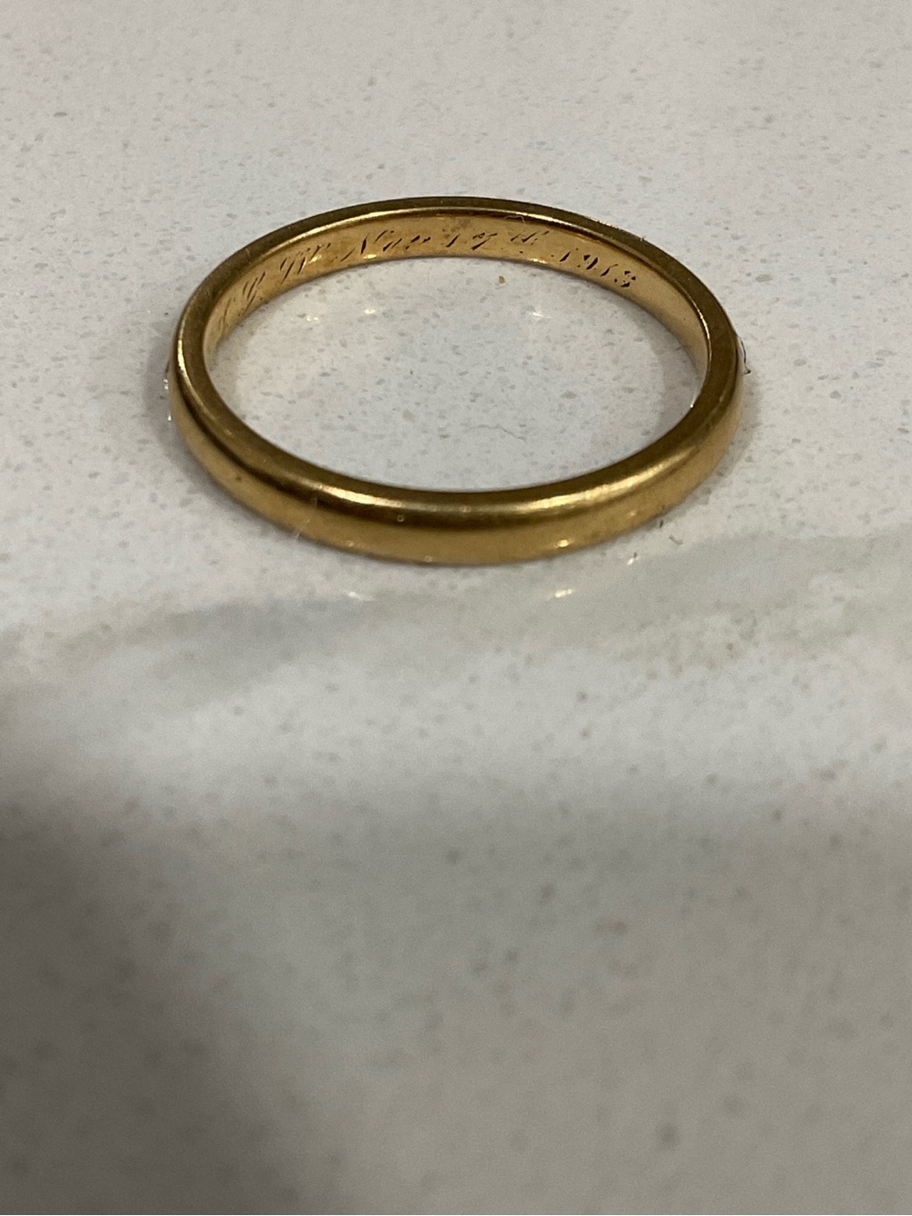 1913 Shreve, Treat & Eacret S.T & E Inscribed 18K Solid Gold Wedding Band Sz 6.5